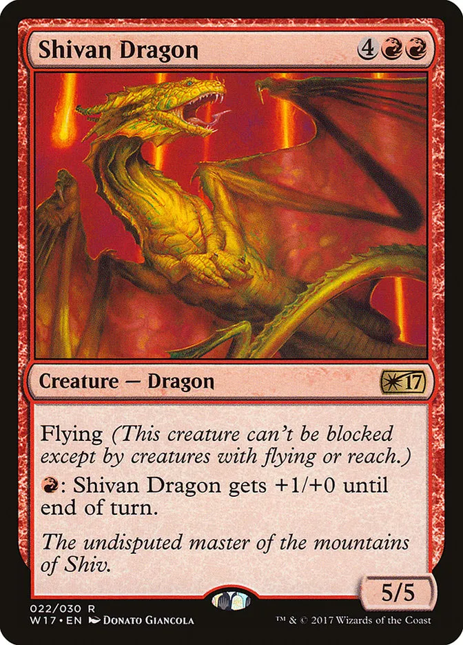 2017 Welcome Deck 2017 Shivan Dragon rare #22 unlisted card image