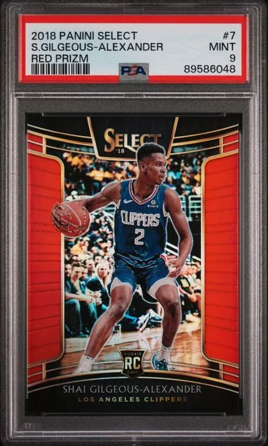 2018-13 Panini Select Shai Gilgeous-Alexander Red Prizm #7 card image