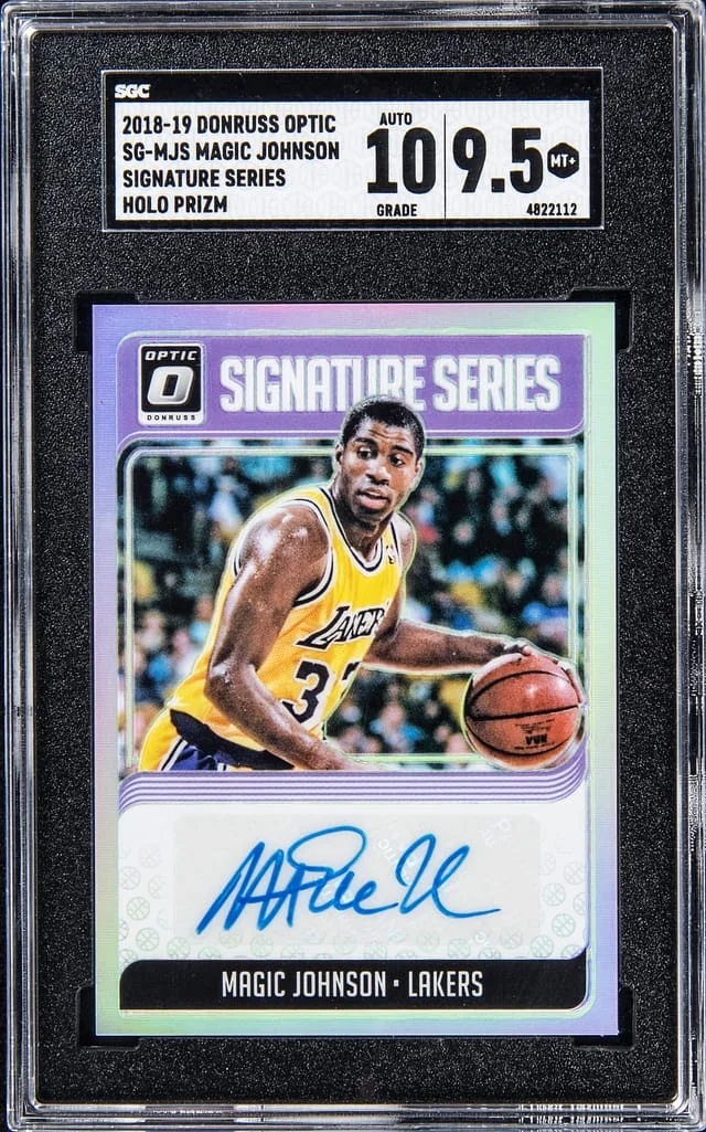 2018-19 Donruss Optic Magic Johnson Signature Series #SG-MJS card image