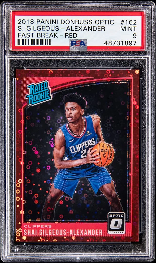 2018-19 Donruss Optic Shai Gilegous-Alexander Fast Break Red #162 card image
