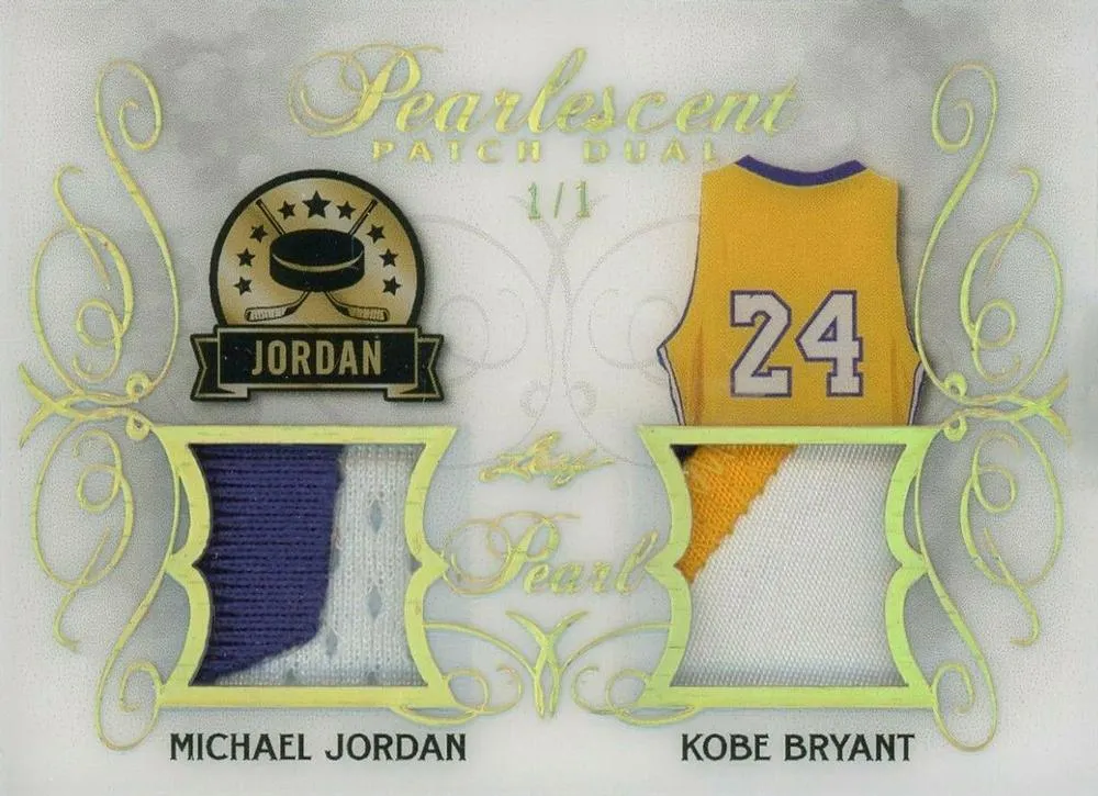 2018-19 Leaf Pearl Michael Jordan Pearlescent Dual Patch Gold #PPD-04 card image