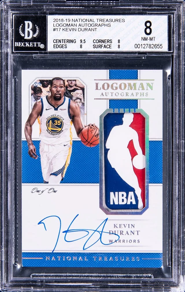 2018-19 National Treasures Autograph Game Worn NBA Logoman #no-number card image