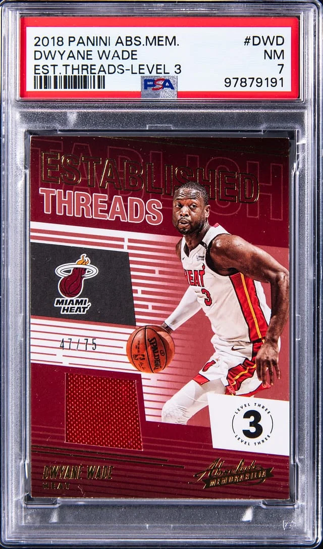 2018-19 Panini Absolute Dwyane Wade Memorabilia Established Threads-Level 3 #DWD card image
