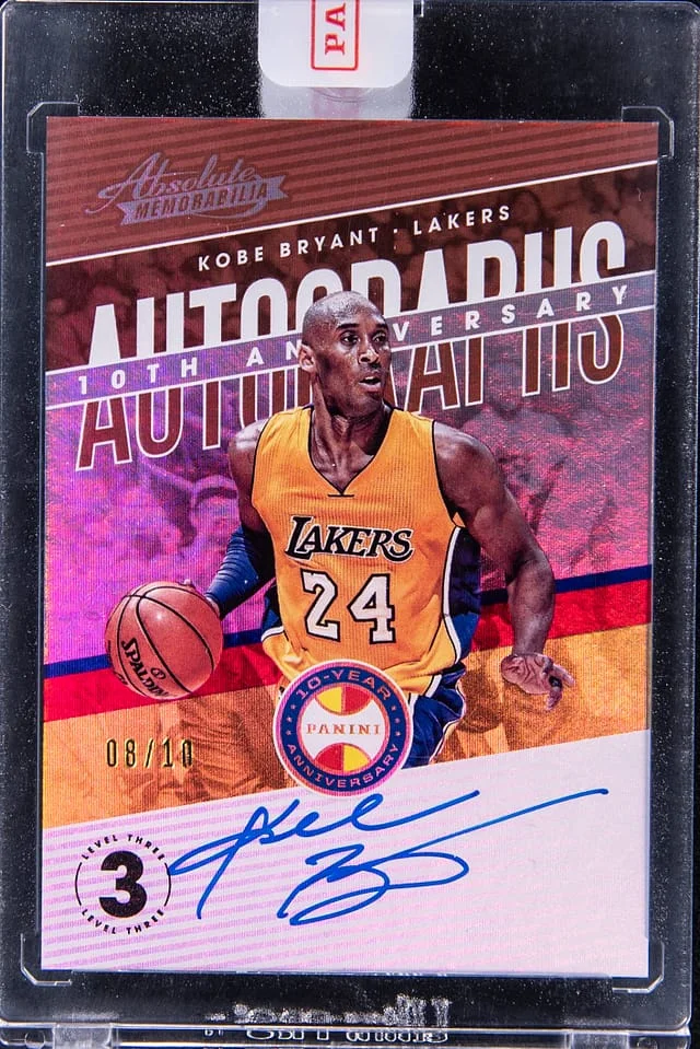 2018-19 Panini Absolute Kobe Bryant Memorabilia 10th Anniversary Auto Level 3 #AA-KB card image