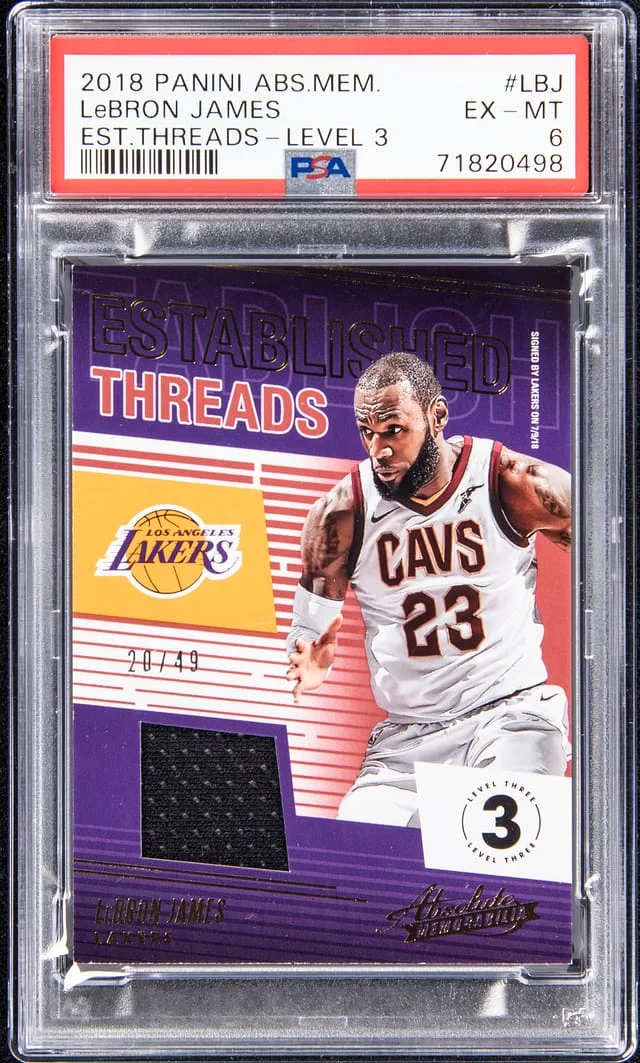 2018-19 Panini Absolute LeBron James Memorabilia Established Threads Level 3 #ET-LBJ card image