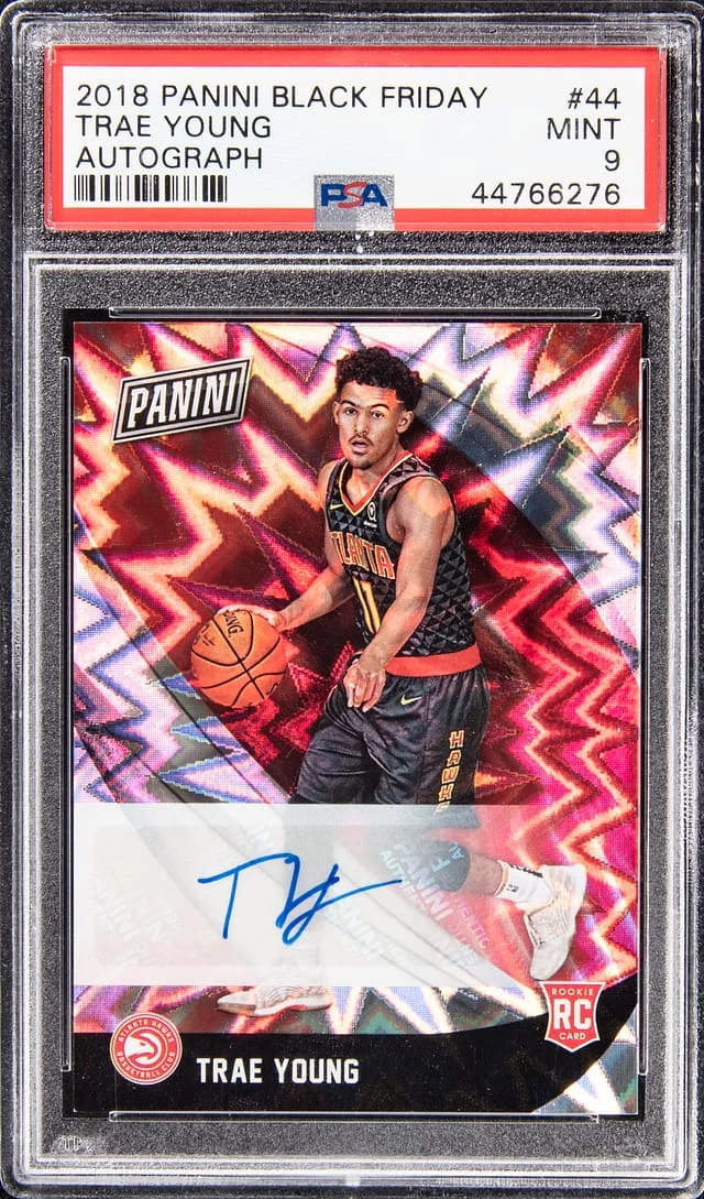 2018-19 Panini Black Trae Young Friday Autograph #44 card image