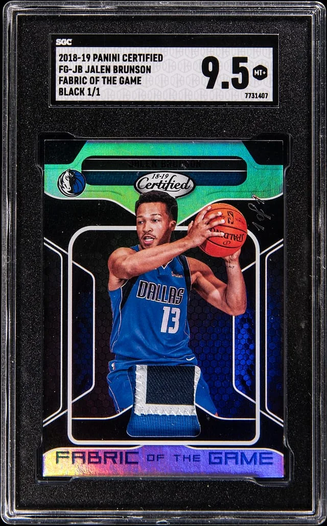 2018-19 Panini Certified Jalen Brunson Fabric of the Game Black #FG-JB card image