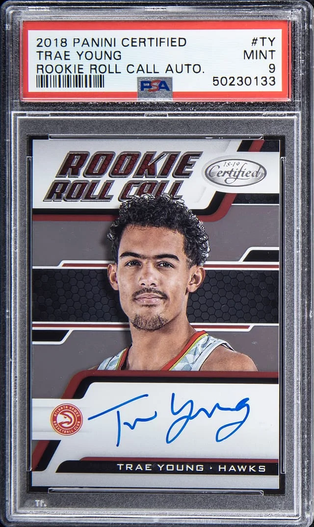 2018-19 Panini Certified Trae Young Roll Call Autograph #RRC-TY card image
