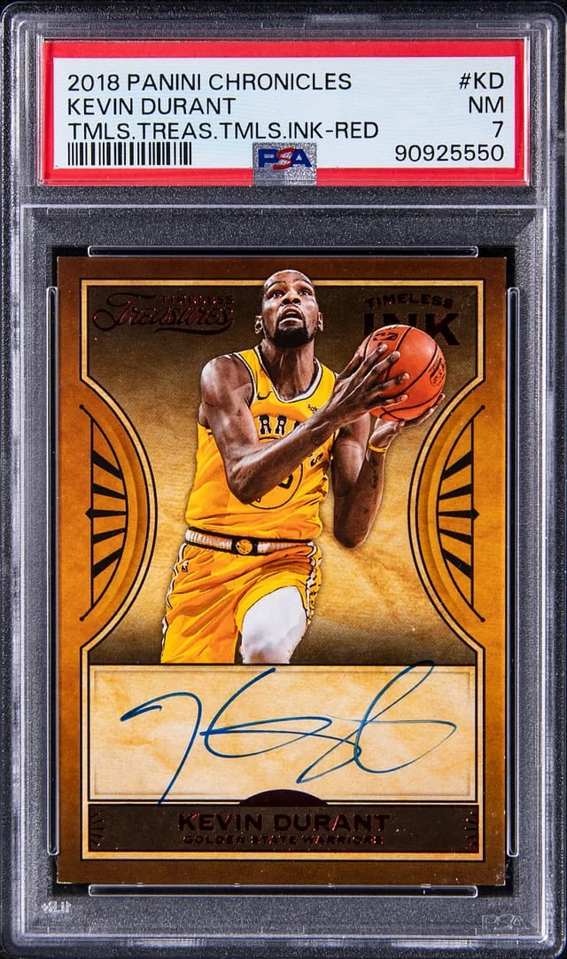 2018-19 Panini Chronicles Kevin Durant Timeless Treasures Timeless Ink Red #TT-KD card image