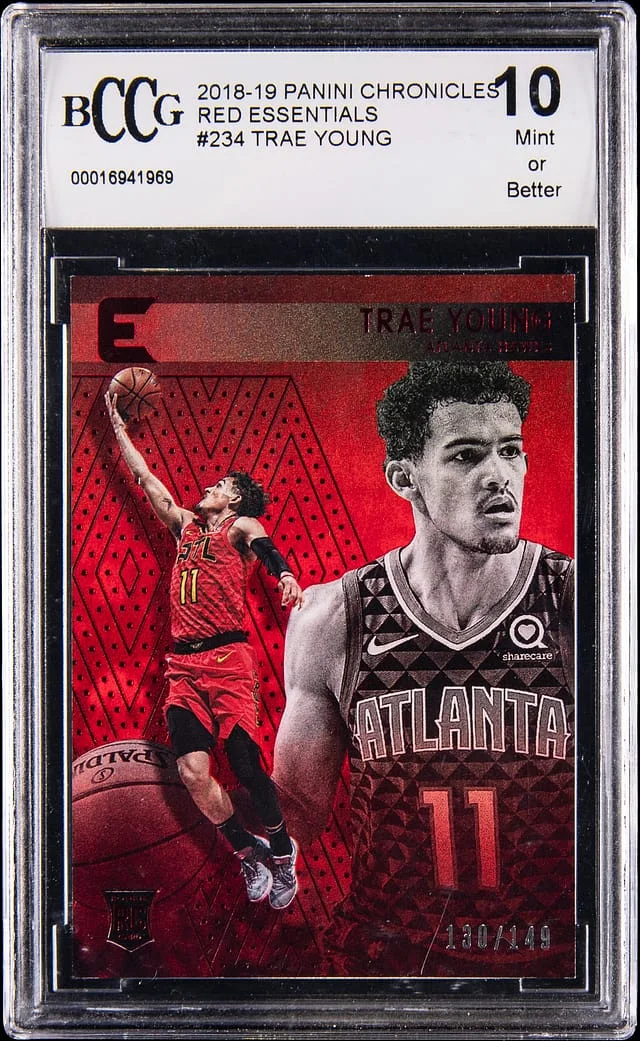 2018-19 Panini Chronicles Trae Young Red Essentials #234 card image