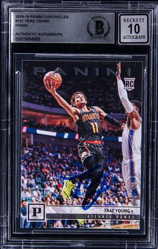 2018-19 Panini Chronicles Trae Young Sigend Panini #131 card image