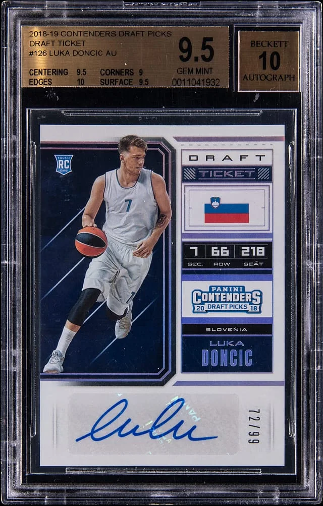 2018-19 Panini Contenders Draft Picks Luka Doncic Draft Ticket Autograph #126 card image