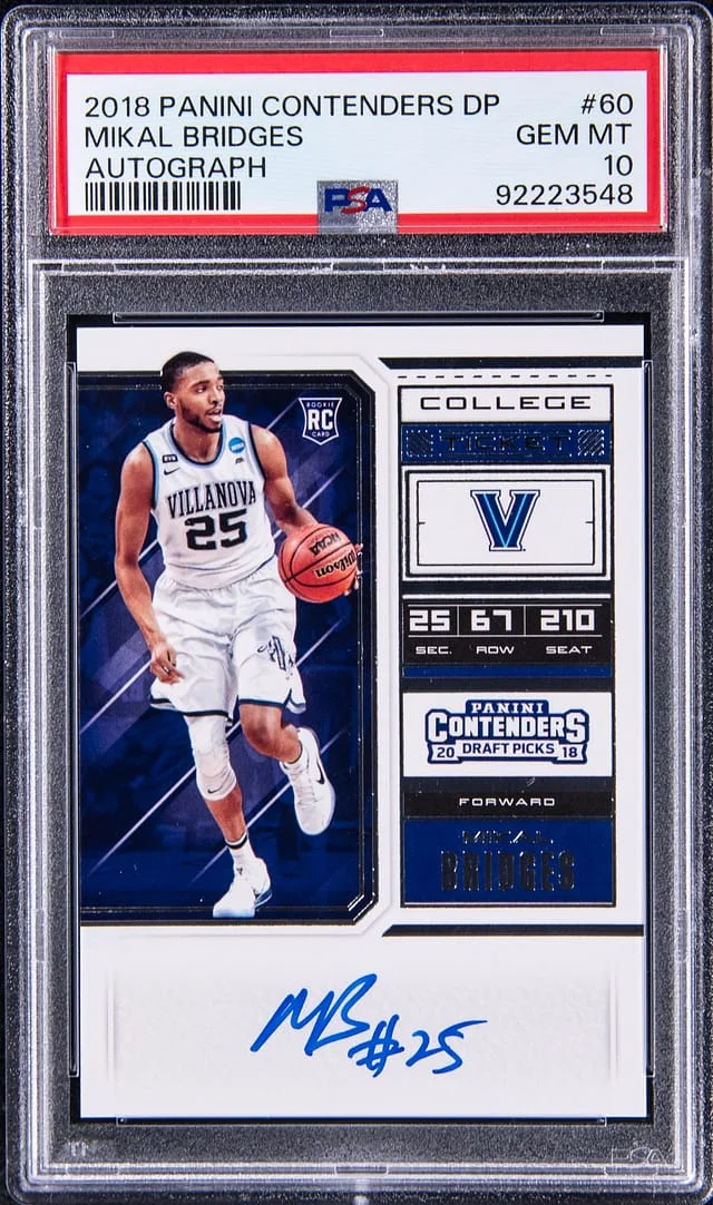 2018-19 Panini Contenders Draft Picks Mikal Bridges College Ticket Autographs #60 card image