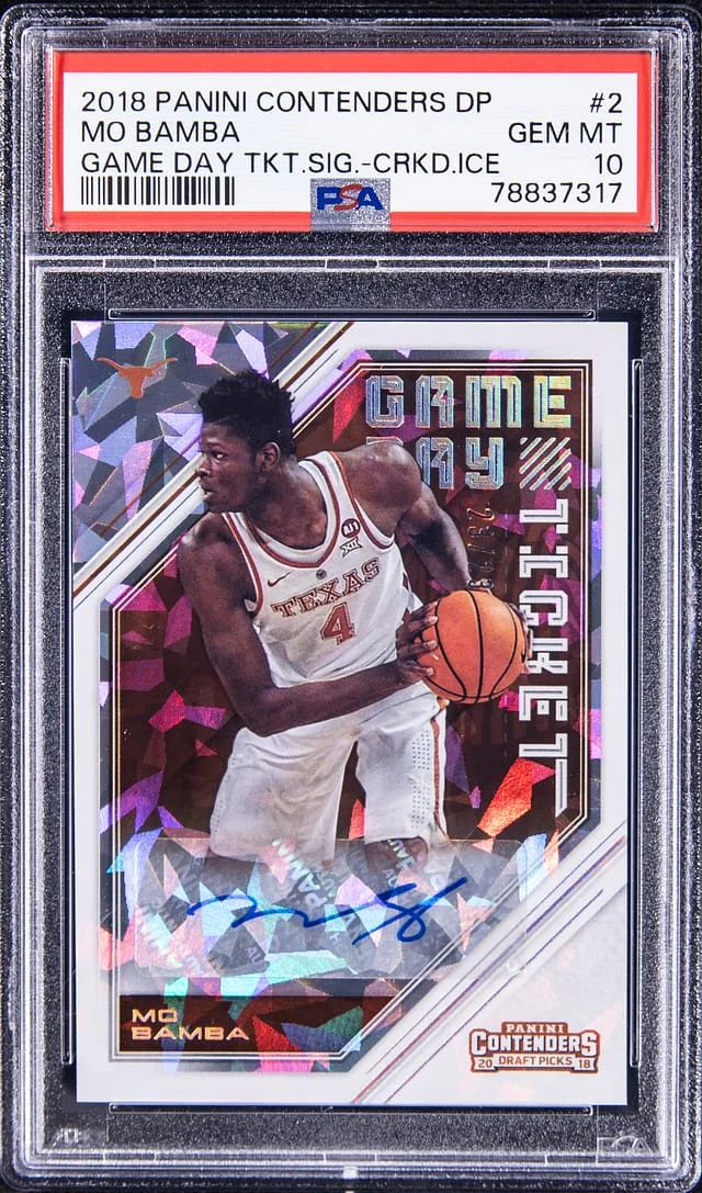 2018-19 Panini Contenders Draft Picks Mo Bamba Game Day Ticket Signatures Cracked Ice #2 card image
