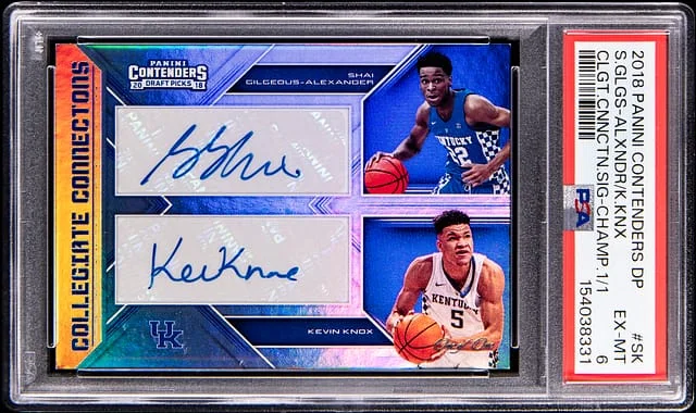 2018-19 Panini Contenders Draft Picks Shai Gilgeous-Alexander/Kevin Knox Collegiate Connection Signatures Champions #CS-SK card image
