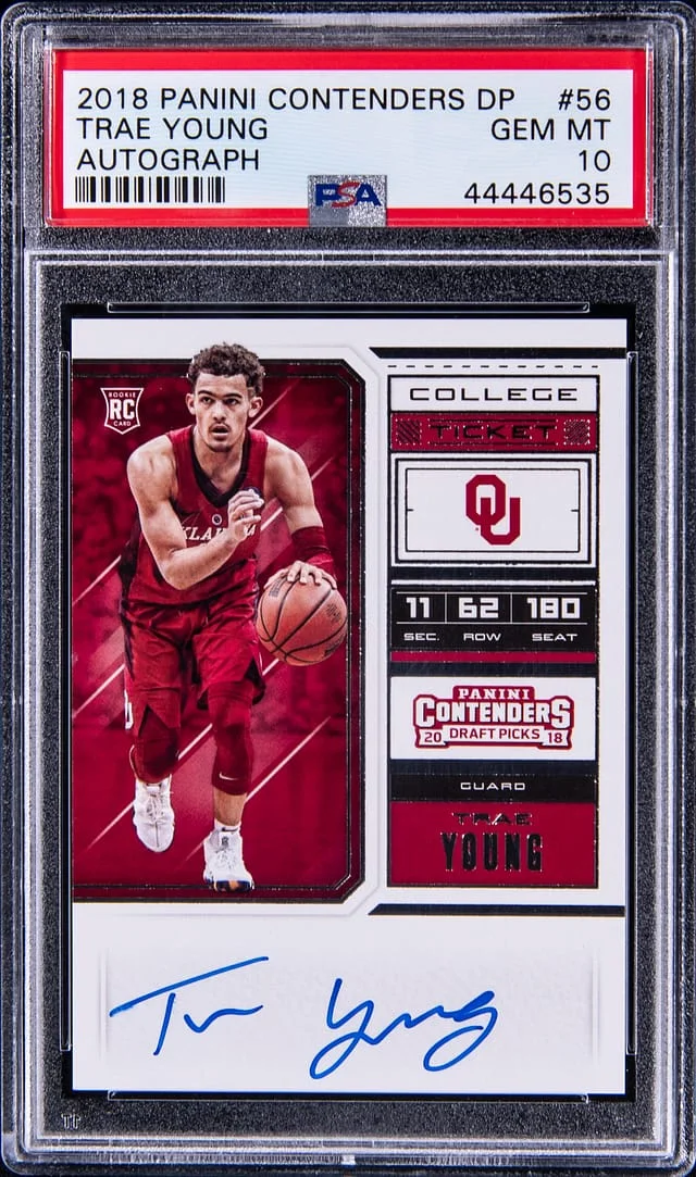 2018-19 Panini Contenders Draft Picks Trae Young Autograph #56 card image