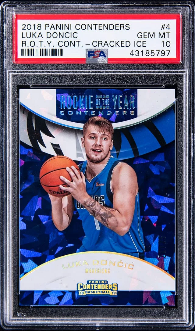 2018-19 Panini Contenders Luka Doncic of The Year Contenders Cracked Ice Prizm #4 card image
