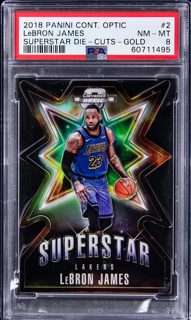 2018-19 Panini Contenders Optic LeBron James Superstar Die-Cuts Gold #2 card image