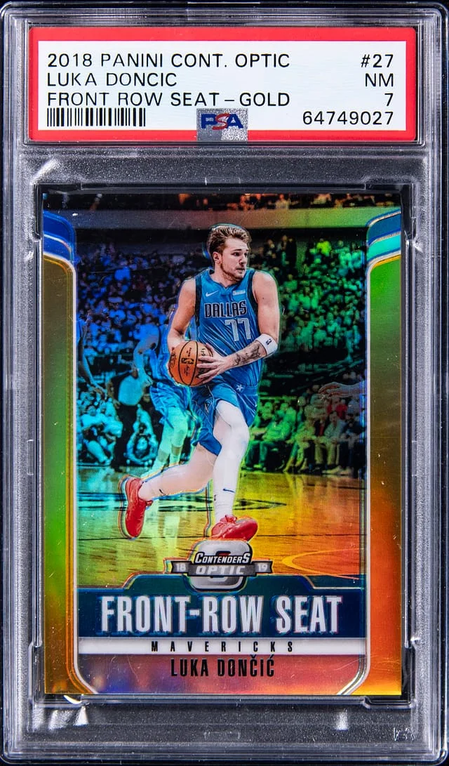 2018-19 Panini Contenders Optic Luka Doncic Front Row Seat Gold #27 card image