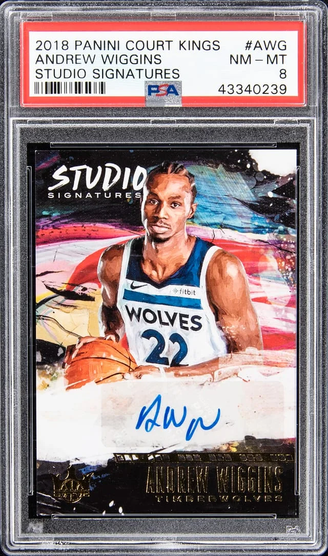 2018-19 Panini Court Kings Andrew Wiggins Studio Signatures #ST-AWG card image