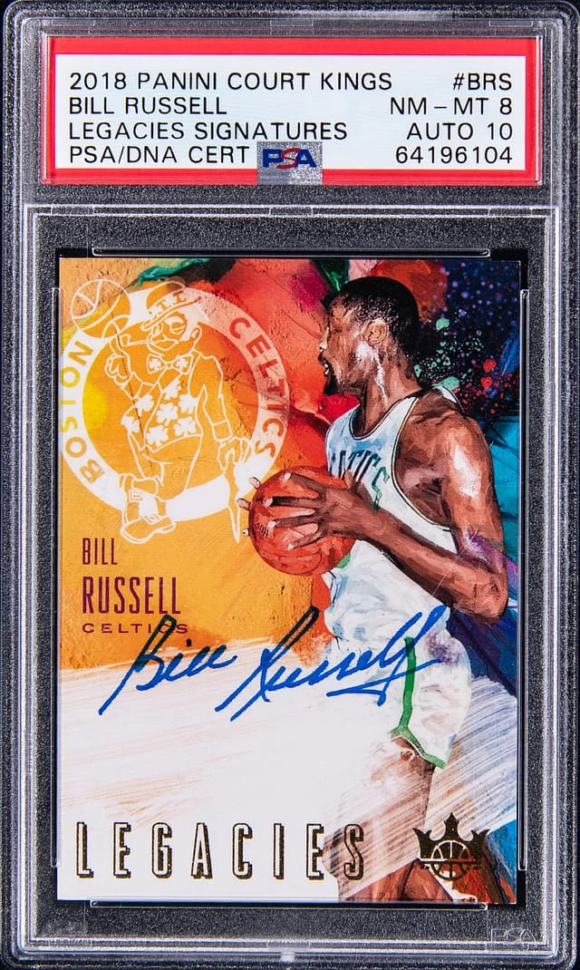 2018-19 Panini Court Kings Bill Russell Legacies Signatures #LS-BRS card image