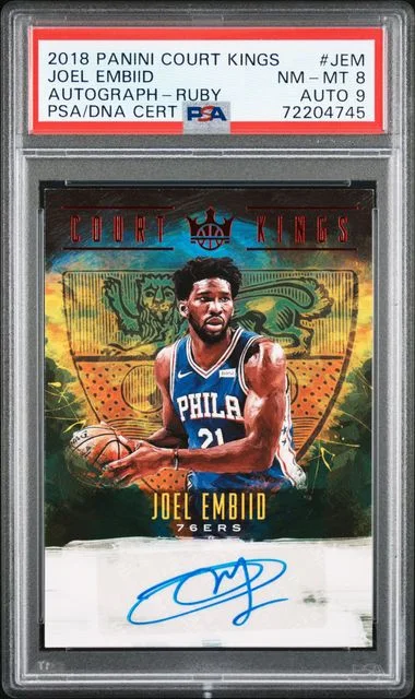 2018-19 Panini Court Kings Joel Embiid Autographs Ruby #Jem card image