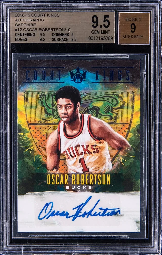 2018-19 Panini Court Kings Oscar Robertson Autographs Sapphire #CK-ORB card image