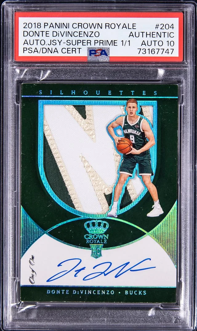 2018-19 Panini Crown Royale Donte Divincenzo Autograph Jersey Super Prime #204 card image