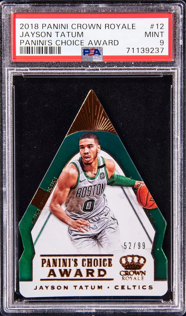 2018-19 Panini Crown Royale Jayson Tatum Panini's Choice Award #12 card image