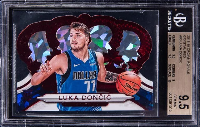 2018-19 Panini Crown Royale Luka Doncic Crystal Red #63 card image