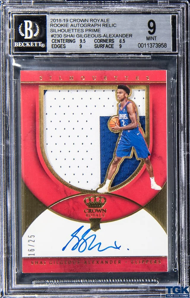 2018-19 Panini Crown Royale Shai Gilgeous-Alexander Autograph Jersey #230 card image