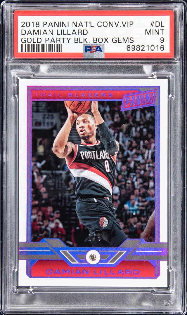 2018-19 Panini Damian Lillard National Convention VIP Gold Party Black Box Gems #DL card image