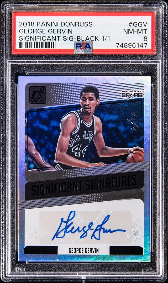 2018-19 Panini Donruss George Gervin Significant Signatures Black #SS-GGV card image