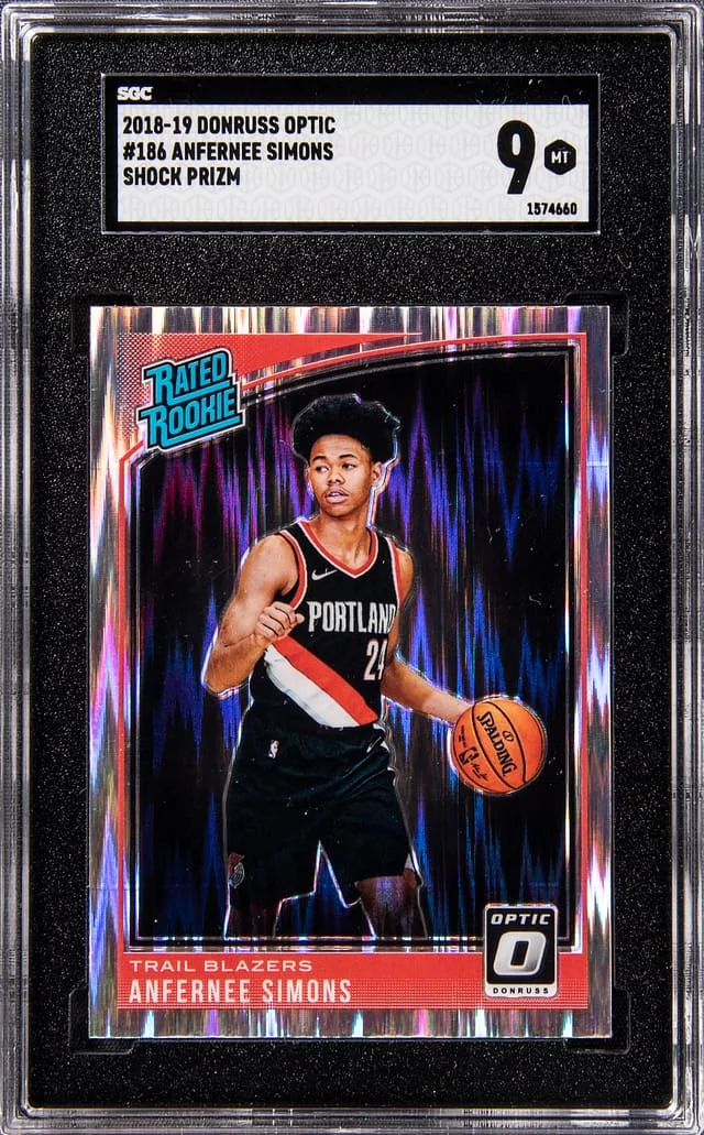 2018-19 Panini Donruss Optic Anfernee Simons Shock Prizm #186 card image