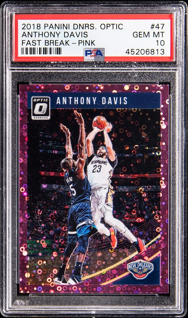 2018-19 Panini Donruss Optic Anthony Davis Fast Break Pink #47 card image