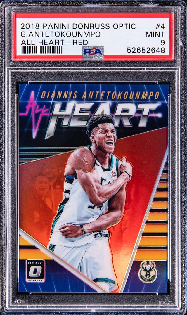 2018-19 Panini Donruss Optic Giannis Antetokounmpo All Heart Red #4 card image