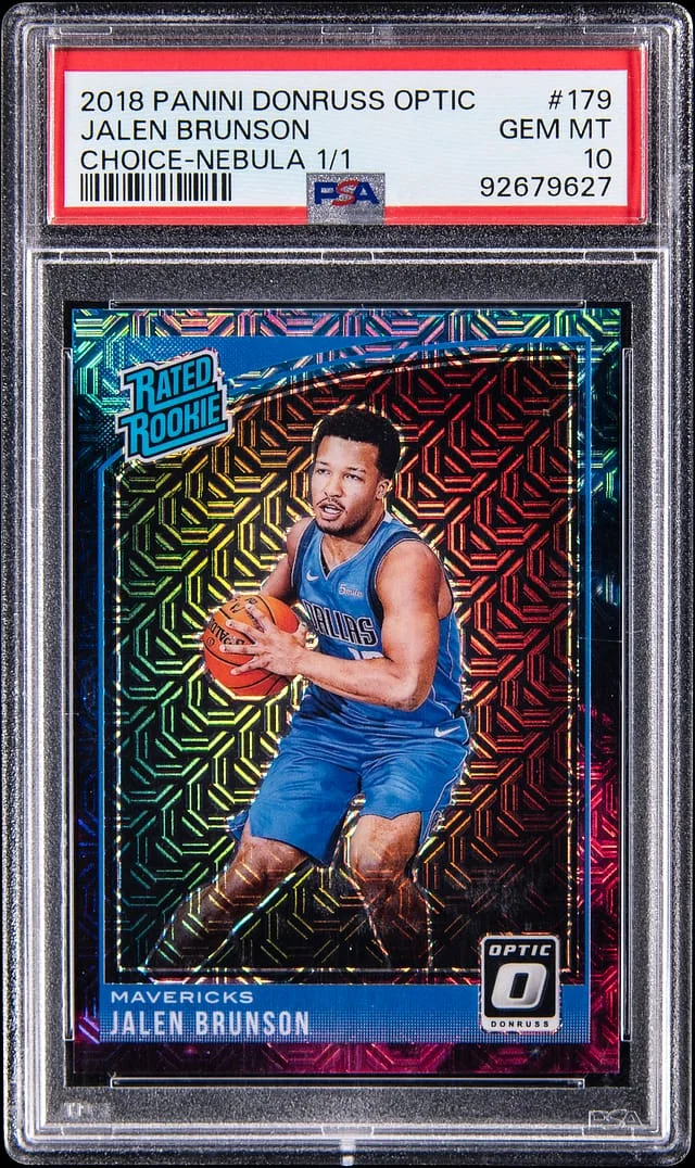 2018-19 Panini Donruss Optic Jalen Brunson Rated Nebula Choice Prizm #179 card image