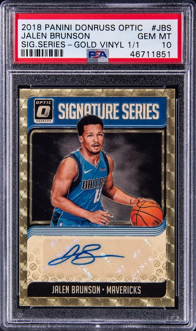 2018-19 Panini Donruss Optic Jalen Brunson Signature Series Gold Vinyl #SG-JBS card image