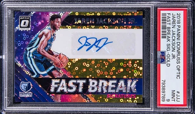 2018-19 Panini Donruss Optic Jaren Jackson JR. Fast Break Signatures Gold #JJJ card image