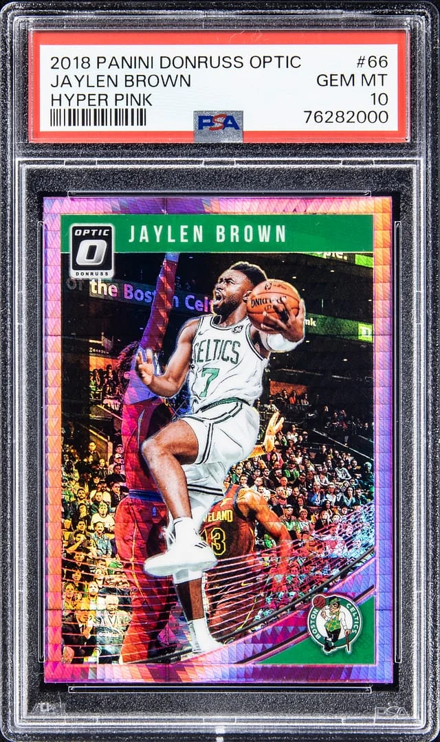 2018-19 Panini Donruss Optic Jaylen Brown Hyper Pink #66 card image