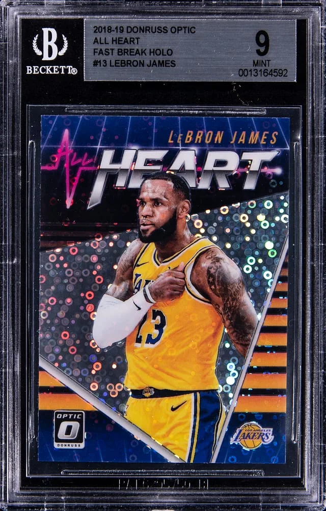 2018-19 Panini Donruss Optic LeBron James All Heart Fast Break Holo #13 card image
