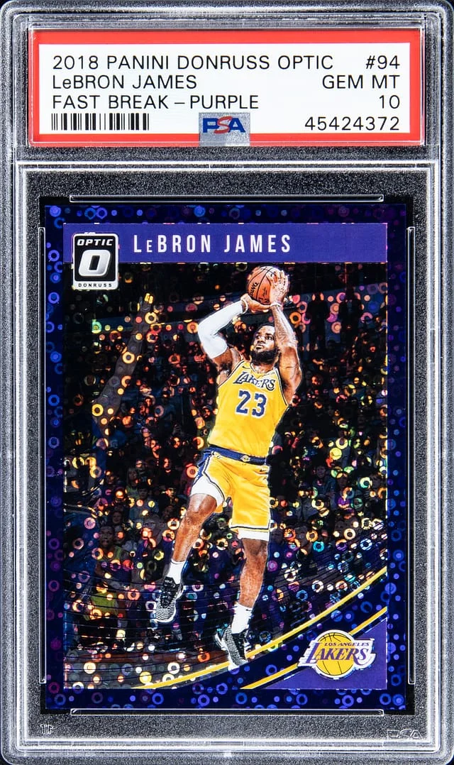 2018-19 Panini Donruss Optic LeBron James Fast Break Purple #94 card image