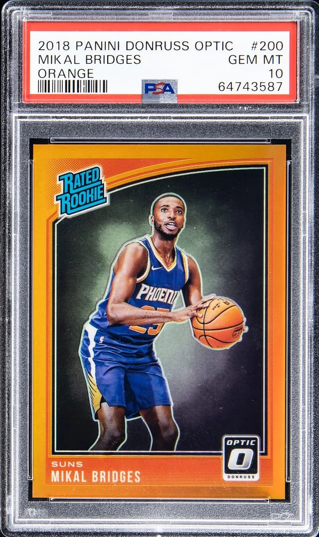 2018-19 Panini Donruss Optic Mikal Bridges Shock Prizm #200 card image
