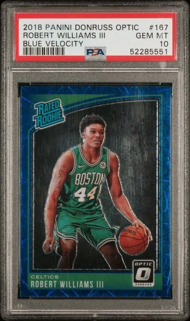 2018-19 Panini Donruss Optic Robert Williams III Blue Velocity #167 card image