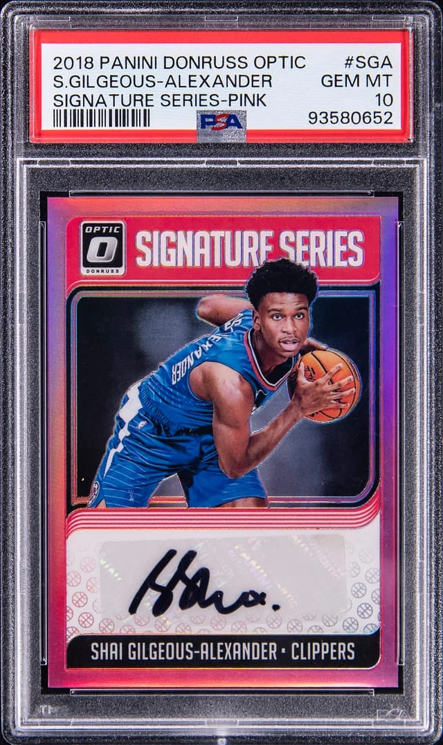 2018-19 Panini Donruss Optic Shai Gilgeous-Alexander Signature Series Blue Prizm #SGA card image