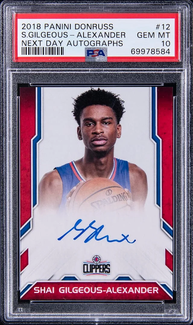 2018-19 Panini Donruss Shai Gilgeous-Alexander Next Day Autographs #12 card image