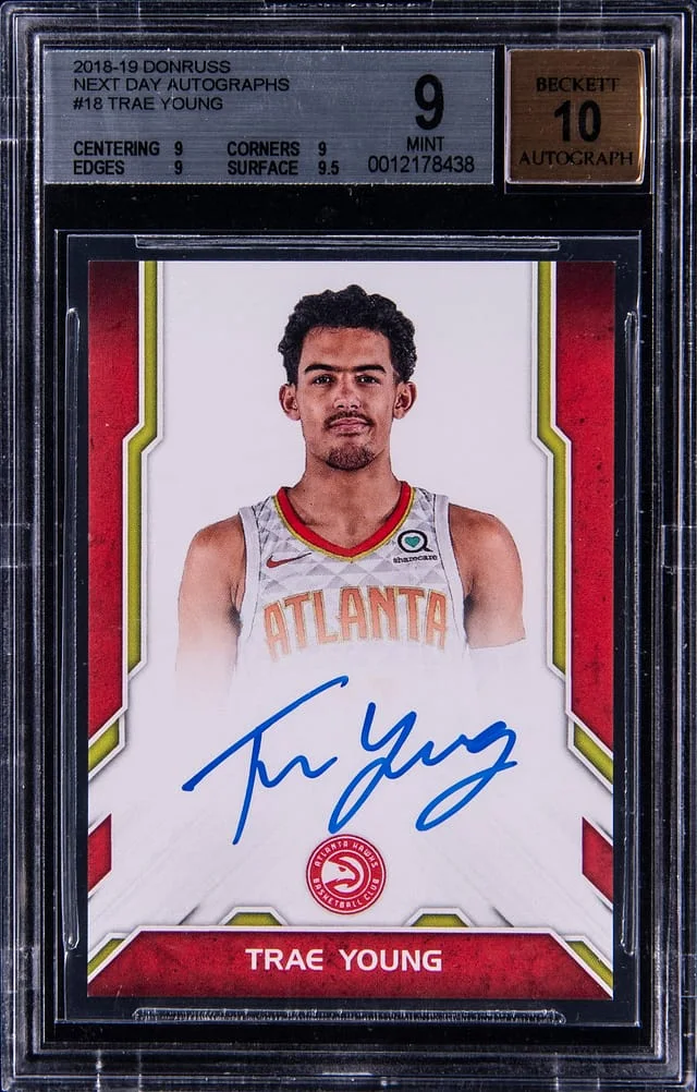 2018-19 Panini Donruss Trae Young Next Day Autographs #18 card image