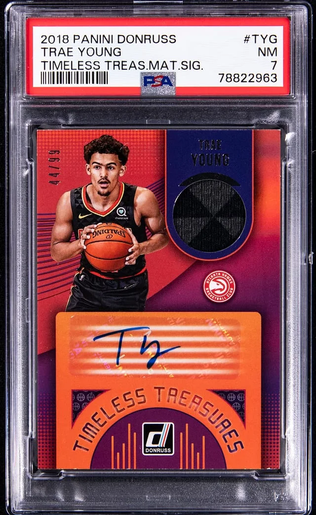 2018-19 Panini Donruss Trae Young Timeless Treasures Material Signatures #TT-TYG card image