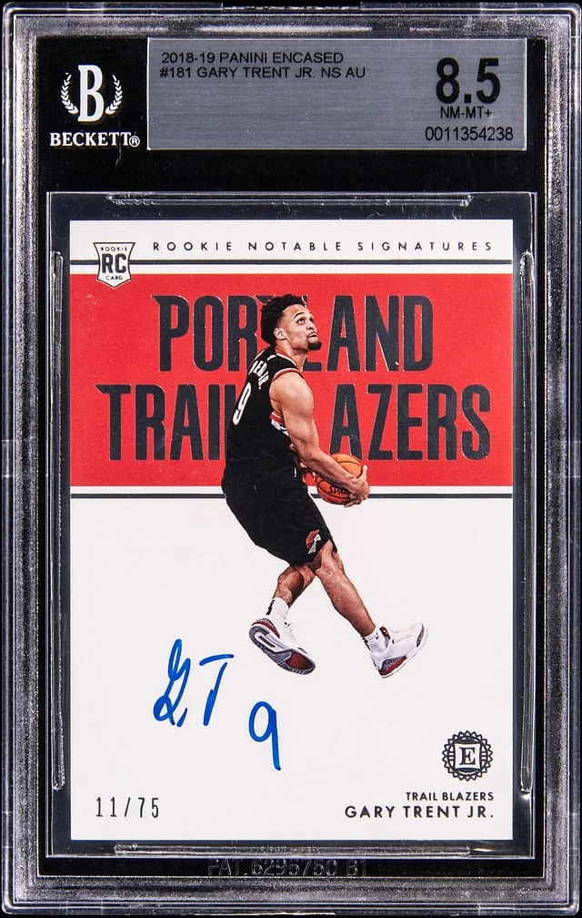 2018-19 Panini Encased Gary Trent Jr. Notable Signatures #181 card image