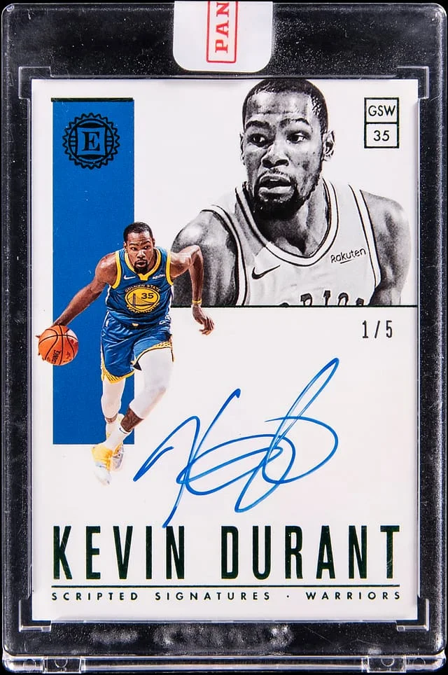 2018-19 Panini Encased Kevin Durant Scripted Signatures Green #SC-KDR card image